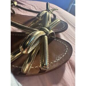 Prada nappa leather sandals gold